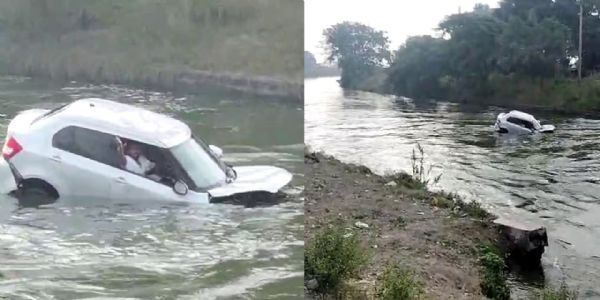 కాలువలో పడిపోయిన కారు.. దేవుడిలా వచ్చిన అయ్యప్ప స్వాములు.. ఆ తర్వాత డ్రైవర్..