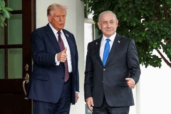 Israeli Prime Minister Benjamin Netanyahu with US President Donald Trump