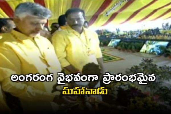 అంగరంగ వైభవంగా ప్రారంభమైన మహానాడు... రిజిస్ట్రేషన్ చేయించుకున్న చంద్రబాబు