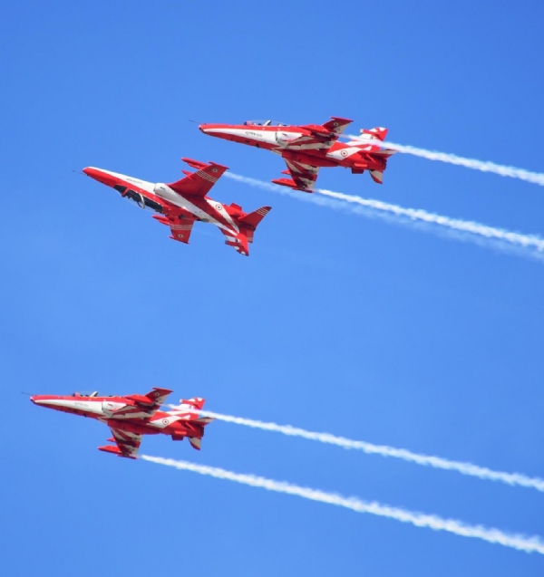The tricolor of the Air Forces Suryakiran team fluttered in the sky of Jamnagar on the occasion of Republic Day