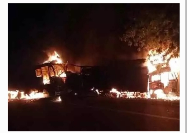 లారీల ఆక్సిడెంట్ లారీల ఆక్సిడెంట్