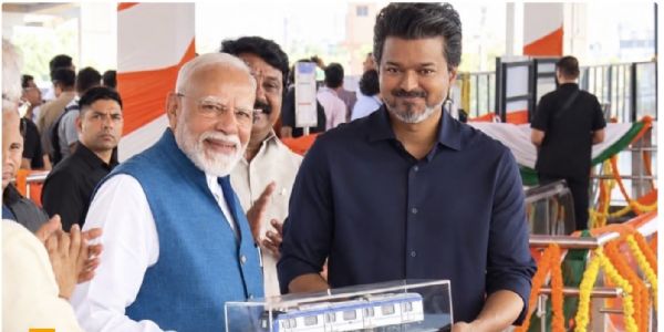 ముఖ్యమంత్రి విజయ్తో కలిసి చెన్నై మెట్రో ప్రారంభించిన మోదీ