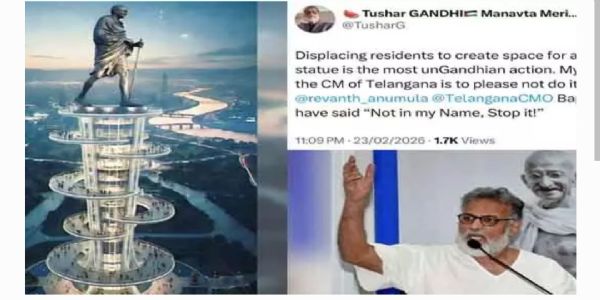 మూసీ నది ఒడ్డున గాంధీ విగ్రహ ఏర్పాటు.. వ్యతిరేకించిన మునిమనవడు తుషార్ గాంధీ