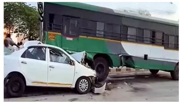 ఢీకొట్టిన కారు