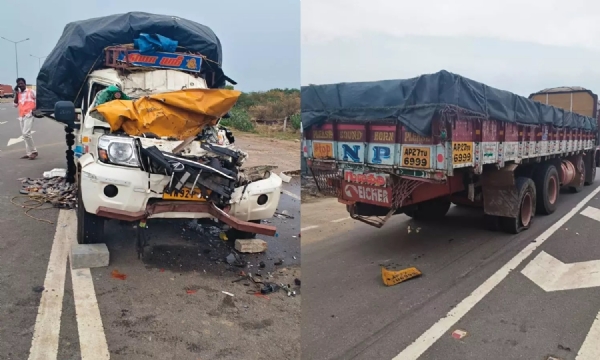 శ్రీకాళహస్తిలో ఘోర ప్రమాదం.. ఆగి ఉన్న లారీని ఢీకొట్టిన బొలెరో! శ్రీకాళహస్తిలో ఘోర ప్రమాదం.. ఆగి ఉన్న లారీని ఢీకొట్టిన బొలెరో!