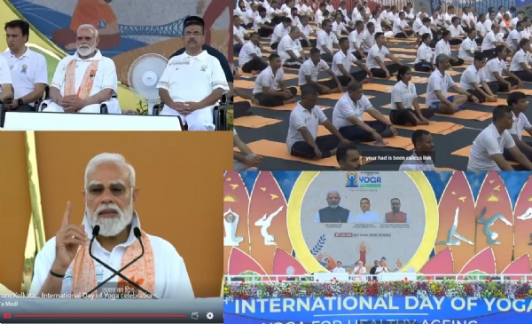 యోగా దినోత్సవంలో పాల్గొన్న ప్రధాని నరేంద్ర మోదీ..