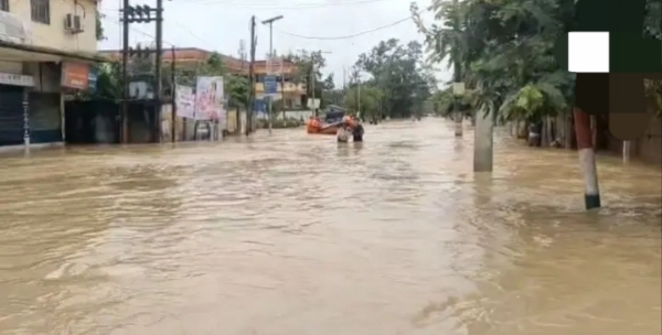 Image of the Assam Flood Situation. Image of the Assam Flood Situation.