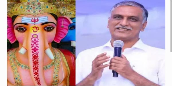 ఖైరతాబాద్ బడా గణేష్ సేవలో హరీష్ రావు