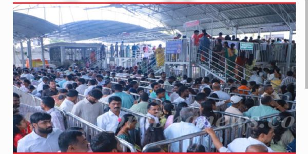 వేములవాడ భీమేశ్వరాలయంలో భక్తుల రద్దీ