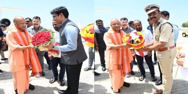 రేణిగుంట విమానాశ్రయానికి యోగి ఆదిత్యనాథ్..... ఘన స్వాగతం పలికిన మంత్రి